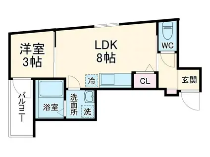 MOVE上飯田(1LDK/1階)の間取り写真