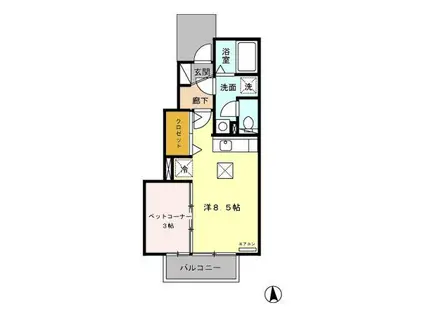 プレシャスガーデン(1LDK/1階)の間取り写真