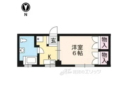 京都北野レジデンス(ワンルーム/5階)の間取り写真