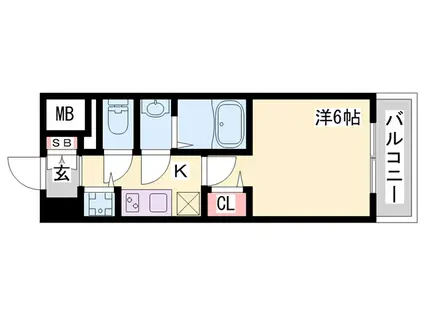 ファステート神戸アモーレ(1K/3階)の間取り写真