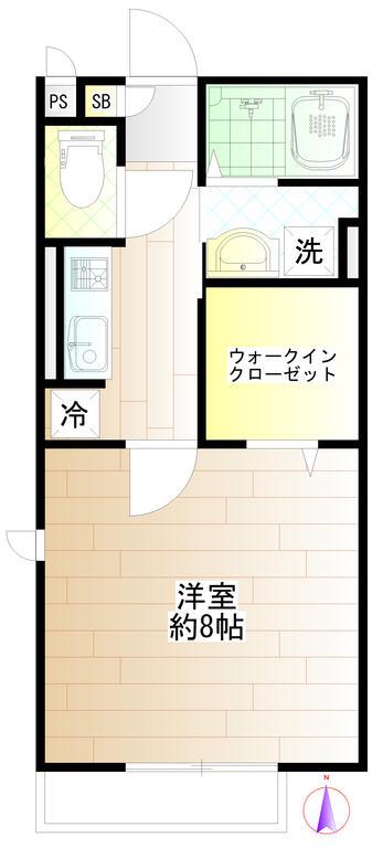 MSハイム(1K/1階)の間取り写真