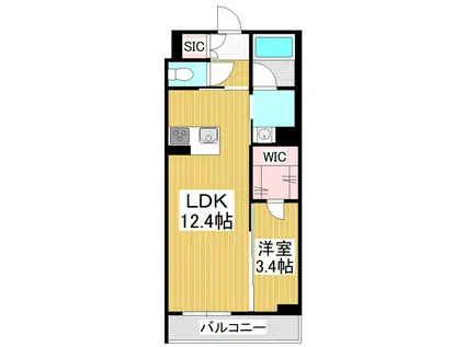 シャーメゾン ヴィオラ(1LDK/2階)の間取り写真