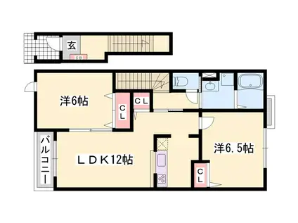 メゾンプラースII(2LDK/2階)の間取り写真