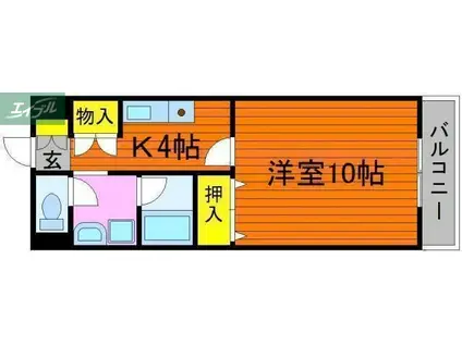 アンタレス豊成(1K/2階)の間取り写真