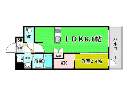 セレニテ阿波座ミラク(1LDK/8階)の間取り写真