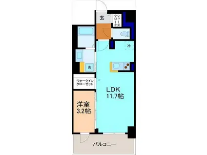 LUNEDAGE(1LDK/6階)の間取り写真