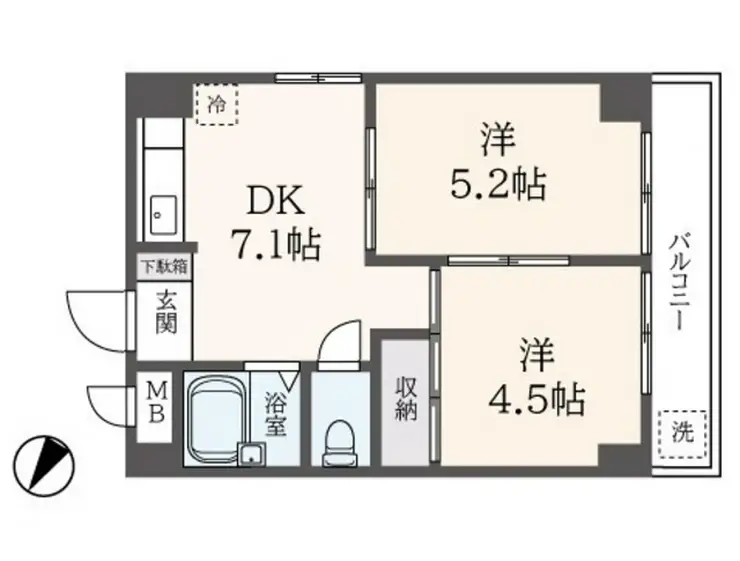 パレス磯子 3階階 間取り