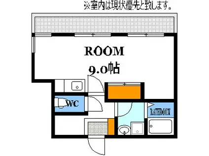 三篠ビル(ワンルーム/2階)の間取り写真