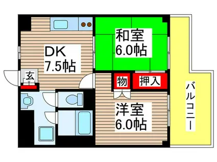 コーポホリウチ(2DK/4階)の間取り写真
