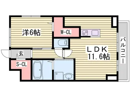 さくら三左衛門堀(1LDK/6階)の間取り写真
