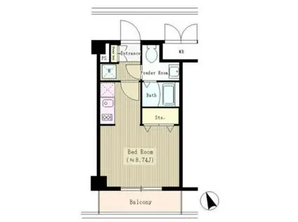 ブリリアント恵比寿(ワンルーム/2階)の間取り写真