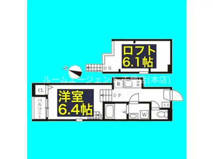 ハーモニーテラス八番II(1K/1階)の間取り写真