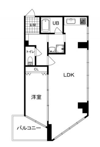 吉田町第1共同ビル(1LDK/4階)の間取り写真