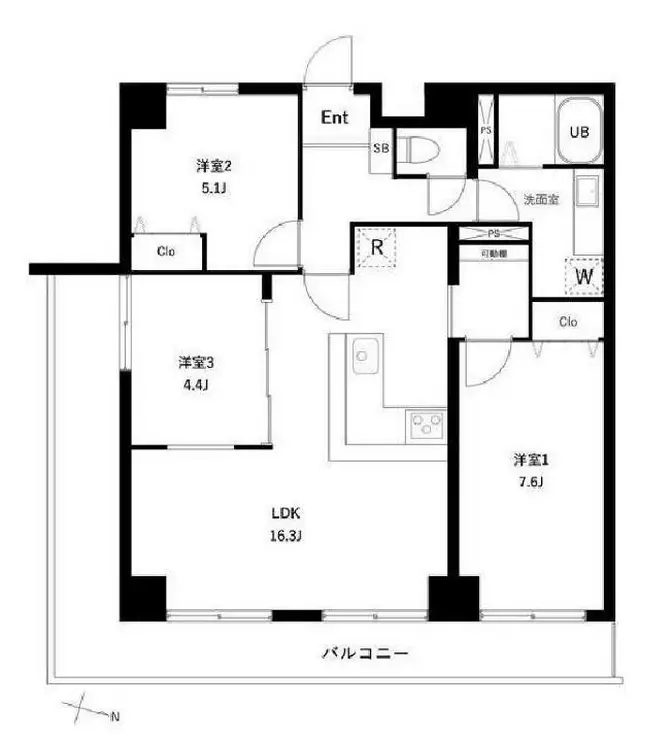 横田ファイブ 11階階 間取り