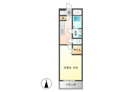 ノワエブラン利平治(1K/3階)の間取り写真