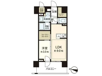 クリオ札幌グランクラス(1LDK/2階)の間取り写真
