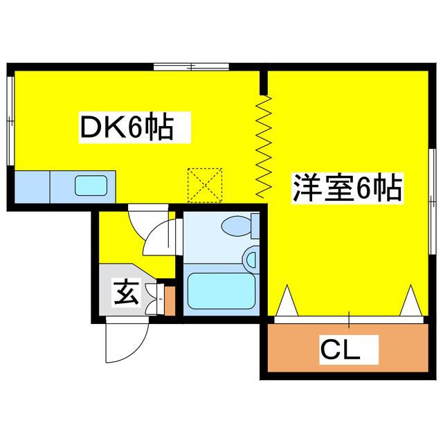 レジデンスコスモ(1DK/1階)の間取り写真