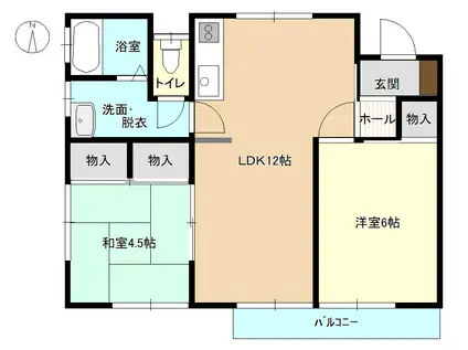 ハイツ宮美(2LDK/2階)の間取り写真