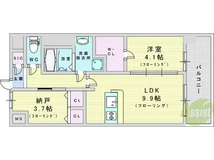スプランディッド梅田グランノース(2LDK/2階)の間取り写真