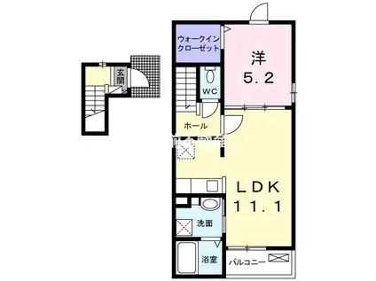 ハーモニーII(1LDK/2階)の間取り写真