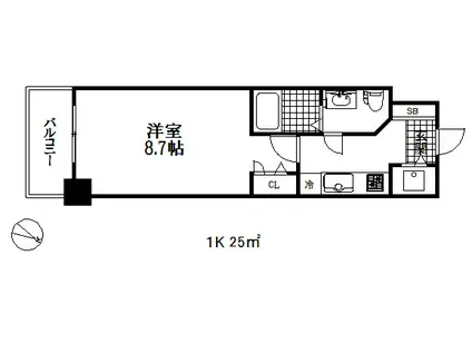 エスレジデンス神戸磯上通(1K/11階)の間取り写真
