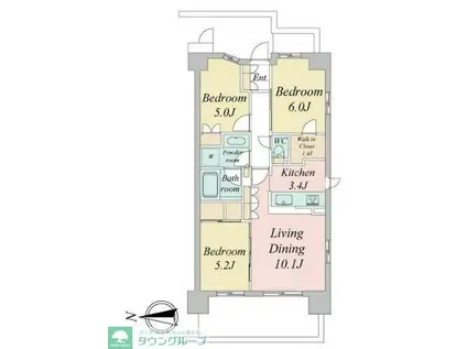 トラープランド蒼麗館(3LDK/4階)の間取り写真
