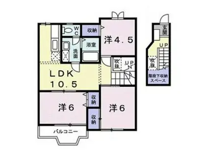 クレストール牟佐(3LDK/2階)の間取り写真