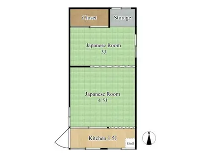 御殿山三宅フラッツ(2K/1階)の間取り写真