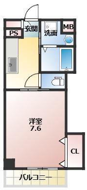 ロジュマン門真(1K/6階)の間取り写真