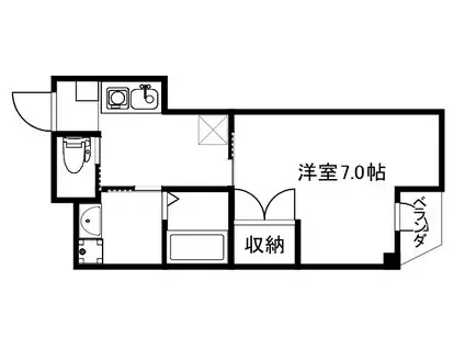 サンモールコート九条(1K/2階)の間取り写真