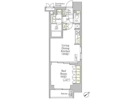 パークヴィラ恵比寿(1LDK/9階)の間取り写真