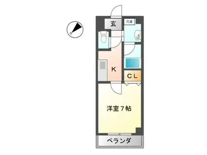 ガレリアM千代田(1K/2階)の間取り写真