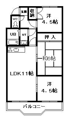 ホワイトコーポラス(3LDK/2階)の間取り写真