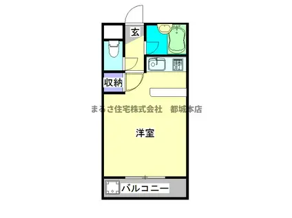 ロワイヤルヒルズ(ワンルーム/2階)の間取り写真