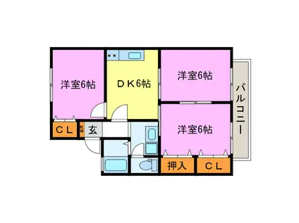 アグリンビレッジ(3DK/2階)の間取り写真