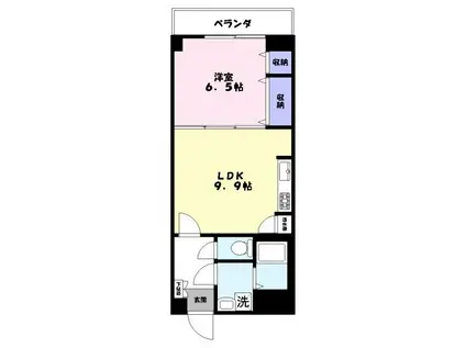 プレゼンス(1LDK/4階)の間取り写真