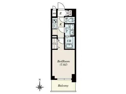 S-RESIDENCE名駅ノースII(1K/2階)の間取り写真
