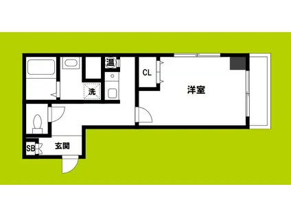 みおつくし東なんば(1K/10階)の間取り写真