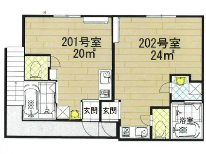 三幸荘(ワンルーム/1階)の間取り写真