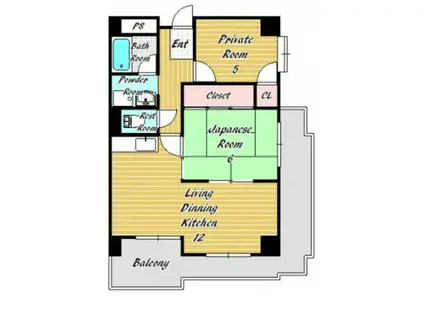 メゾンエルミタージュ(2LDK/5階)の間取り写真