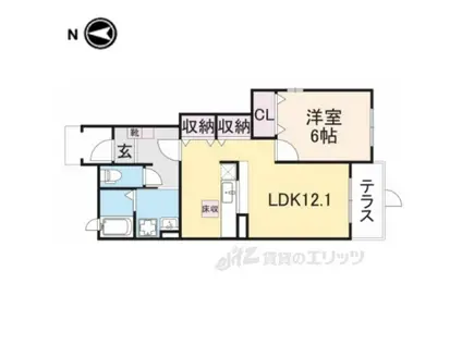 ベル ファミーユ1 3番館(1LDK/1階)の間取り写真
