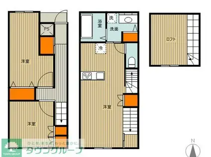 ファビラスハウスBC棟(2LDK/1階)の間取り写真