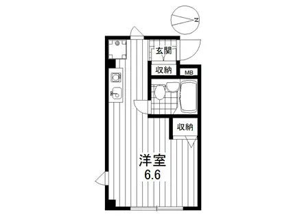 ヴェルドゥーラ祖師谷(ワンルーム/4階)の間取り写真