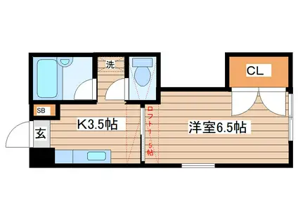 アリス高砂1A(1K/2階)の間取り写真