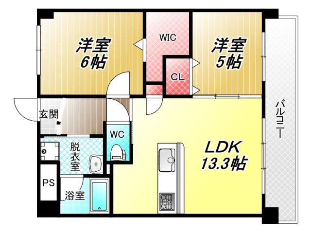 モラーダ(2LDK/3階)の間取り写真