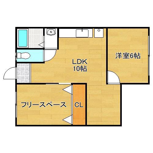ヴィラナリー出戸(1SLDK/1階)の間取り写真