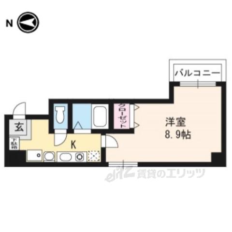 CAプレザントヒル(1K/5階)の間取り写真