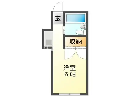 センチュリーコート(ワンルーム/2階)の間取り写真