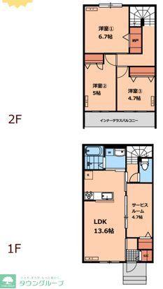 CLAIR HEIM(3SLDK/2階)の間取り写真