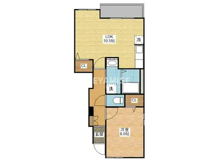 レジーナ・COCO(1LDK/1階)の間取り写真